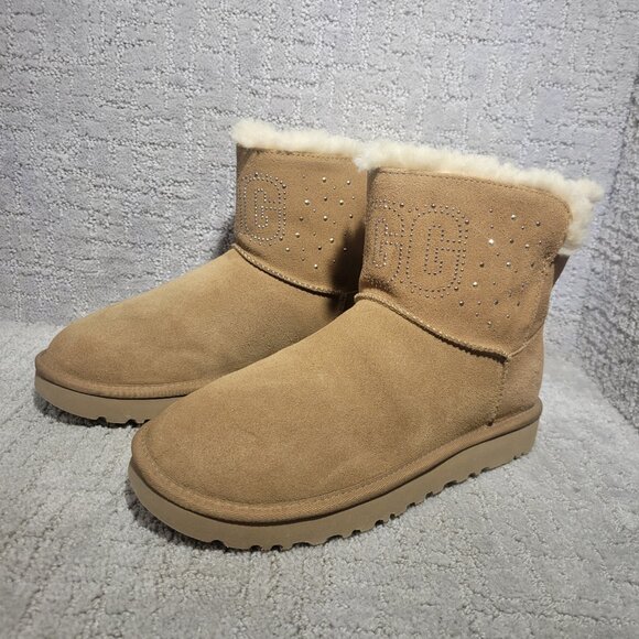 UGG Classic Gem Mini Women's Size 8 US Chestnut Suede Winter Boots 1125911 - Picture 7 of 12